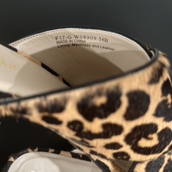 NWOT Cole Haan Leopard Fur Heeled Sandals - Picture 5 of 7